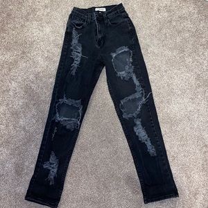 Black ripped jeans